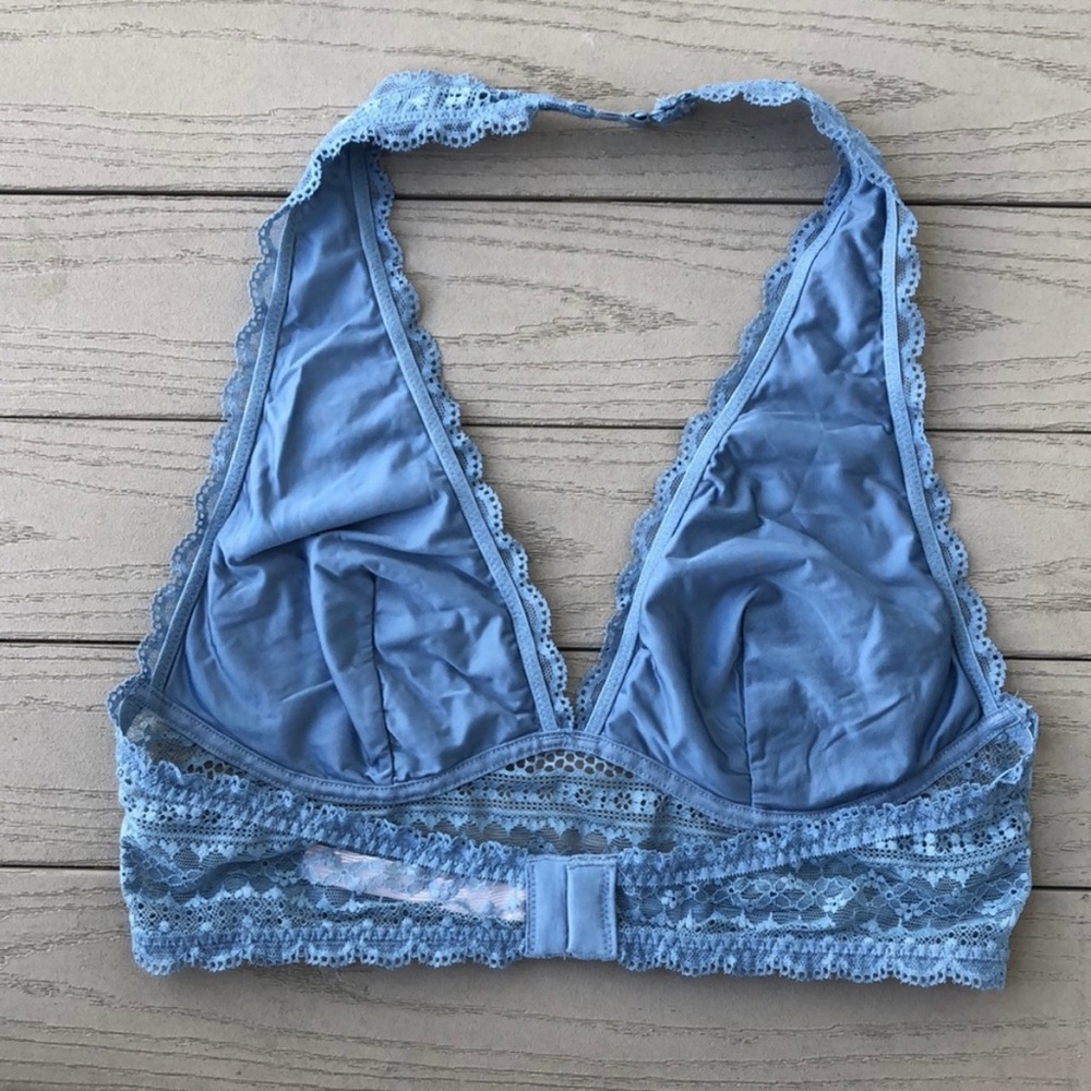 Victoria’s Secret Dusty Blue Lace Halter Neck Bralette M - Picture 5 of 7